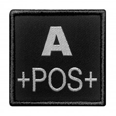 Patch brodé “Groupe sanguin A” noir — identification médicale & équipement