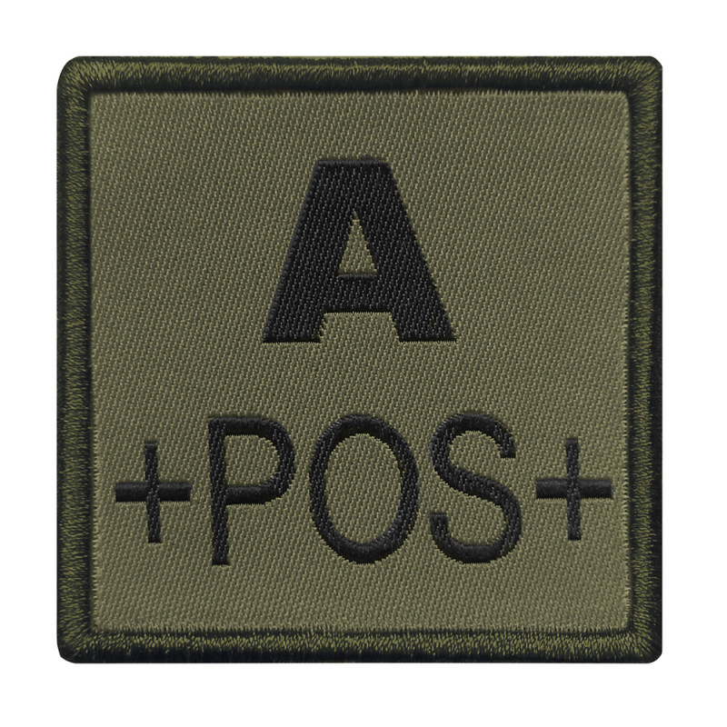 Patch “Groupe sanguin A” brodé vert olive — identification médicale & équipement