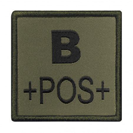 Patch “Groupe sanguin B” brodé vert olive — identification médicale & équipement