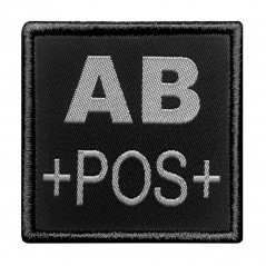 Patch “Groupe sanguin AB” brodé noir — identification médicale & équipement