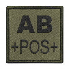 Patch groupe sanguin AB- brodé vert olive – identification rapide