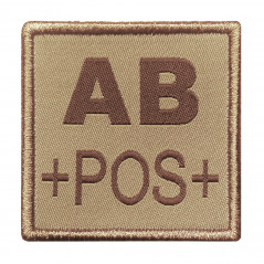 Patch groupe sanguin AB- brodé tan