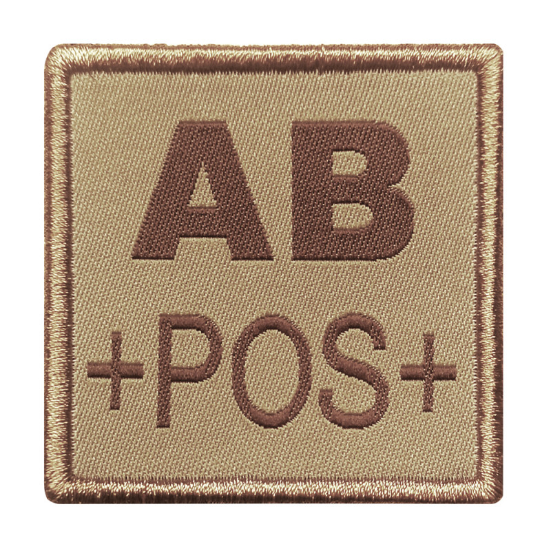 Patch groupe sanguin AB- brodé tan Patch groupe sanguin AB- brodé tan
