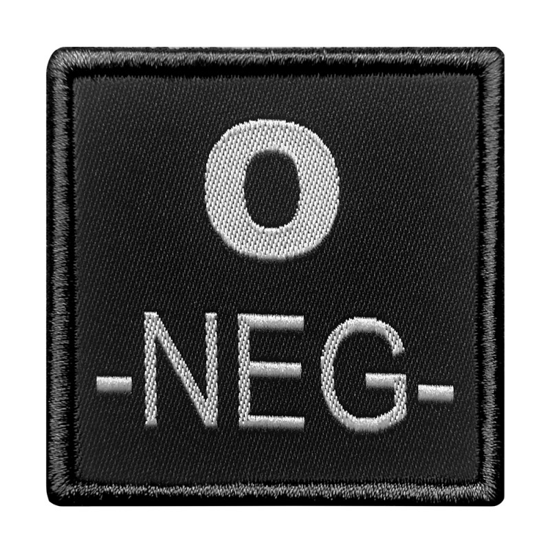 Patch groupe sanguin O- brodé noir Patch groupe sanguin O- brodé noir