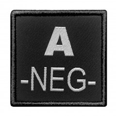 Patch groupe sanguin A- brodé noir – A10 Equipment