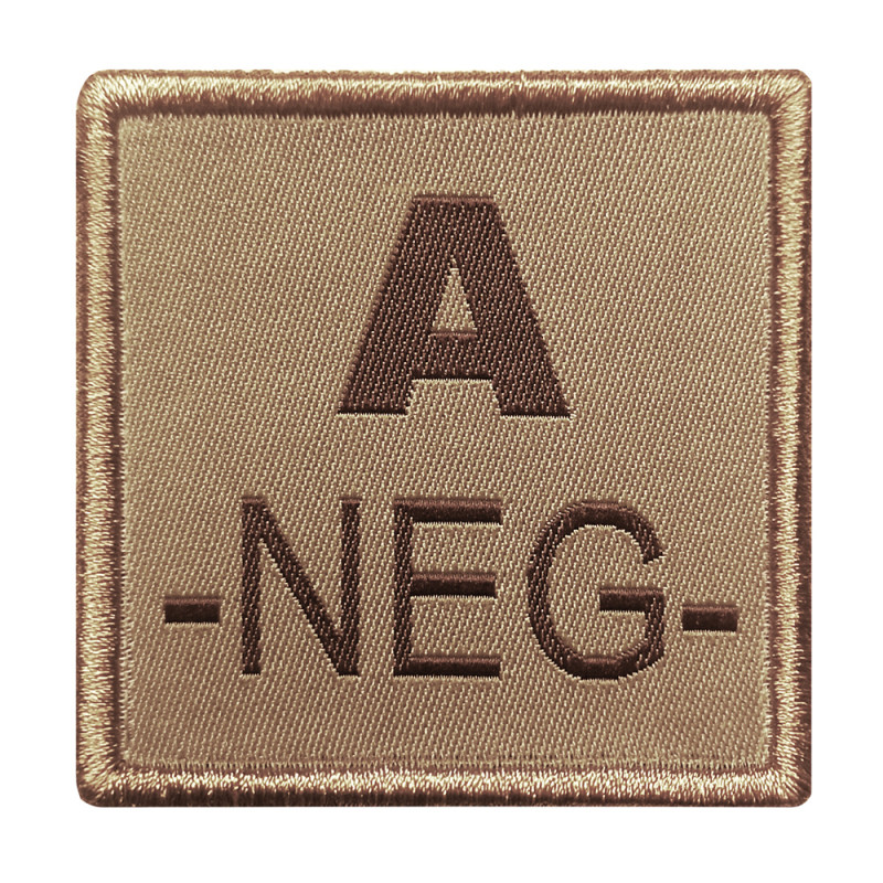 Patch groupe sanguin A- brodé tan – A10 Equipment