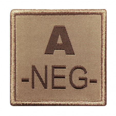 Patch groupe sanguin A- brodé tan – A10 Equipment