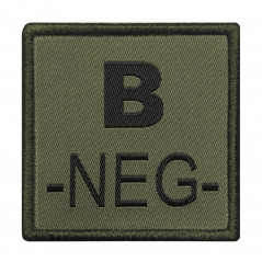 Patch groupe sanguin B- brodé vert olive – A10 Equipment