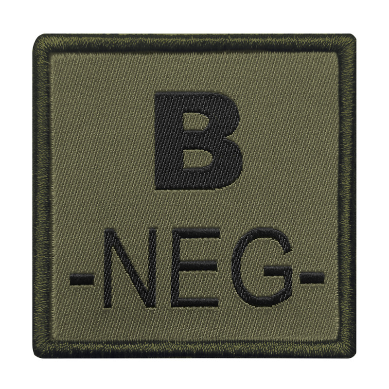 Patch groupe sanguin B- brodé vert olive – A10 Equipment Patch groupe sanguin B- brodé vert olive – A10 Equipment
