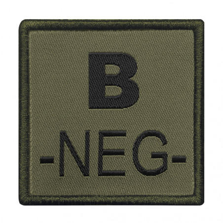 Patch groupe sanguin B- brodé vert olive – A10 Equipment