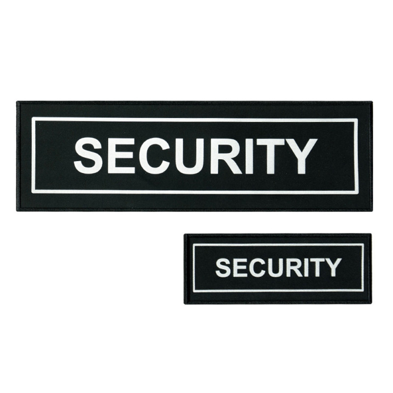 Lot dossard + bande poitrine SECURITY — patch identification agent de sécurité