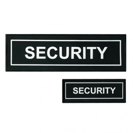 Lot dossard + bande poitrine SECURITY — patch identification agent de sécurité