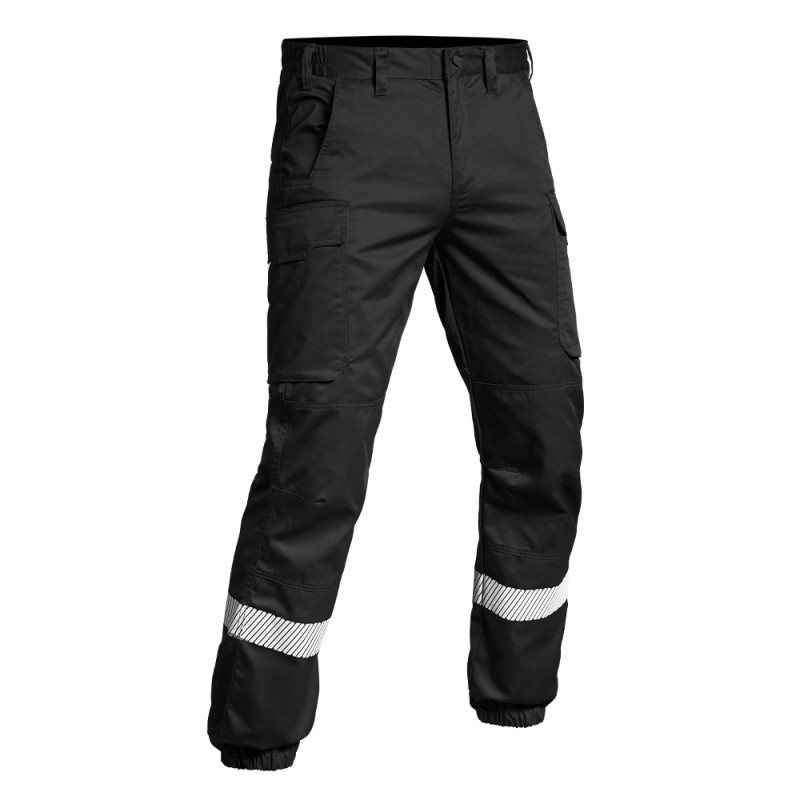 Pantalon SÉCU-ONE bas élastiqué HV-TAPE noir – visibilité et résistance