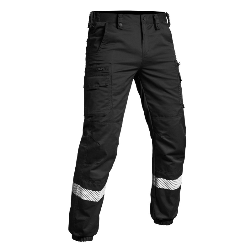 Pantalon V2 SÉCU-ONE bas élastiqué HV-TAPE noir – visibilité & résistance Pantalon V2 SÉCU-ONE bas élastiqué HV-TAPE noir – visibilité & résistance