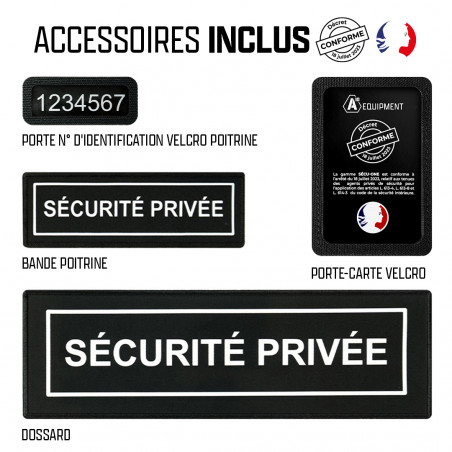 Parka Hardshell SÉCU-ONE WF 150 flap Sécurité Privée noir