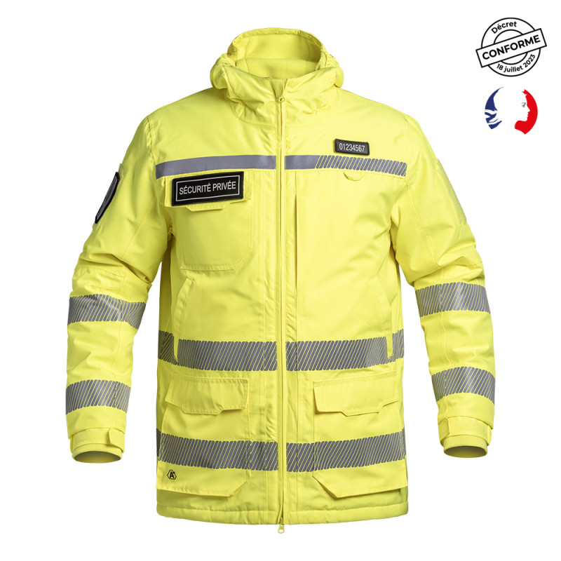 Parka Hardshell WF 150 HV-TAPE jaune Sécurité Privée – Haute visibilité & protection thermique
