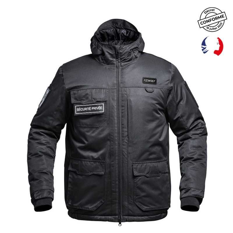 Blouson Hardshell SÉCU-ONE WF 150 flap Sécurité Privée – imperméable et isolant