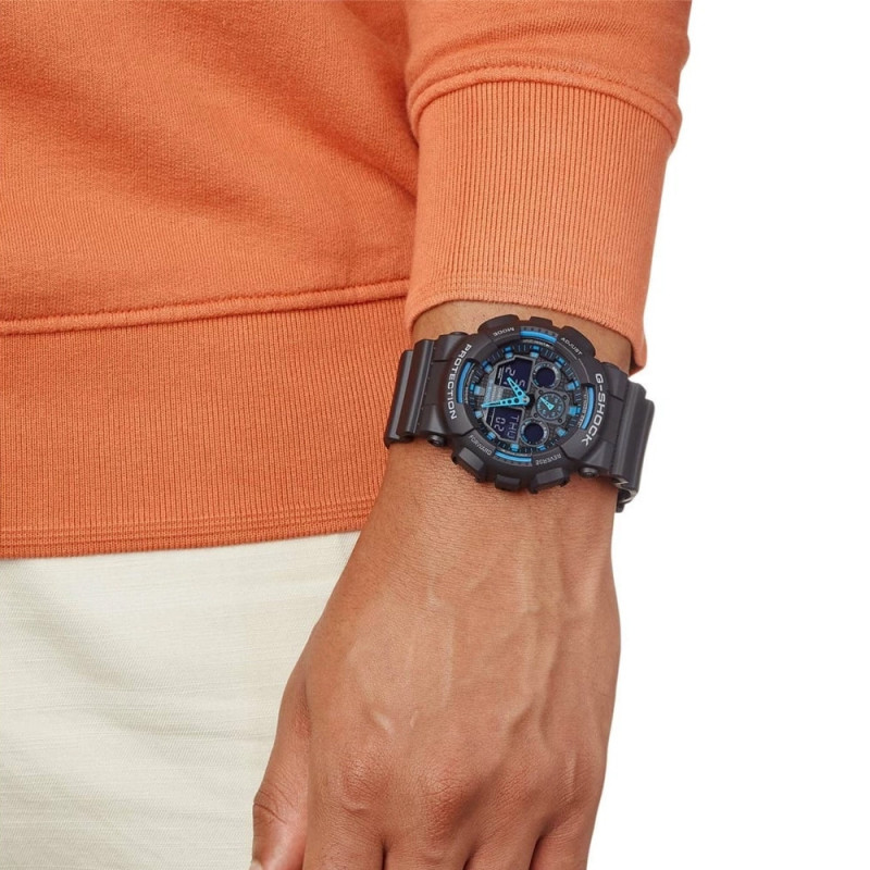 G-Shock GA-100 noir bleu G-Shock GA-100 noir bleu