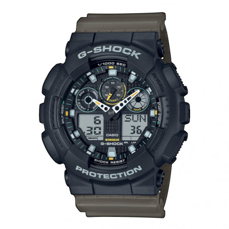 Montre Casio G-Shock GA-100 noir & bleu – robuste & étanche 20 bar