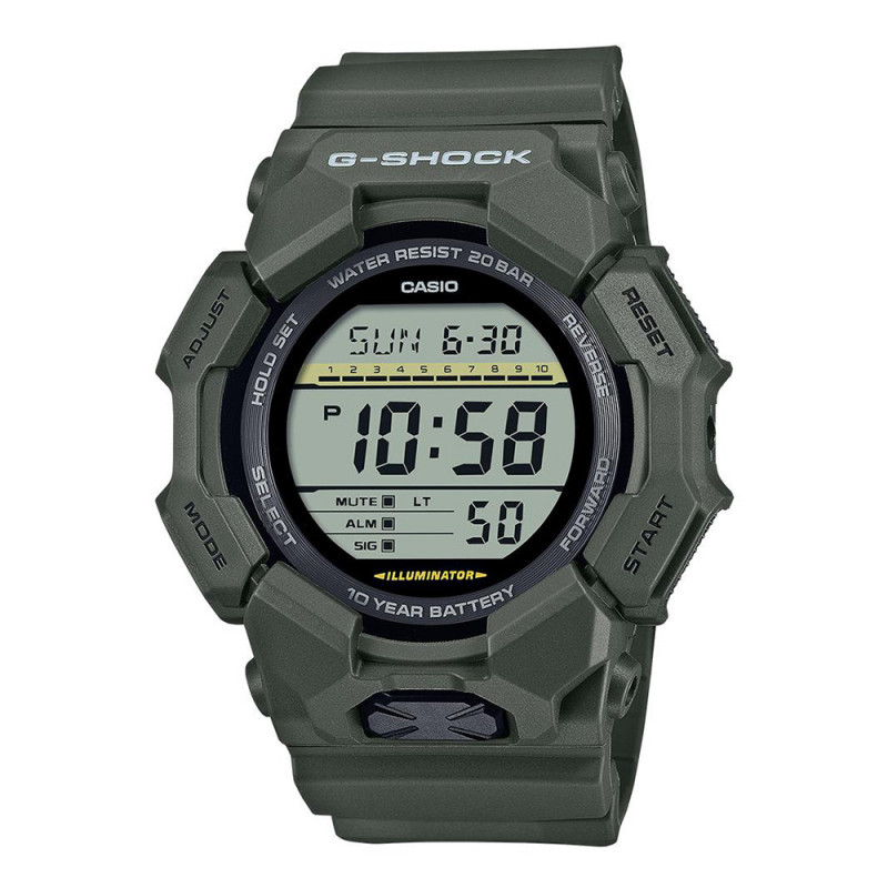 Montre CASIO G-Shock GD-010 vert olive – digitale robuste & étanche 20 bar