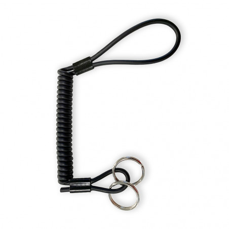 Dragonne de sécurité Kevlar® 80 cm avec anneaux porte-clés – compacte & ultra-résistante