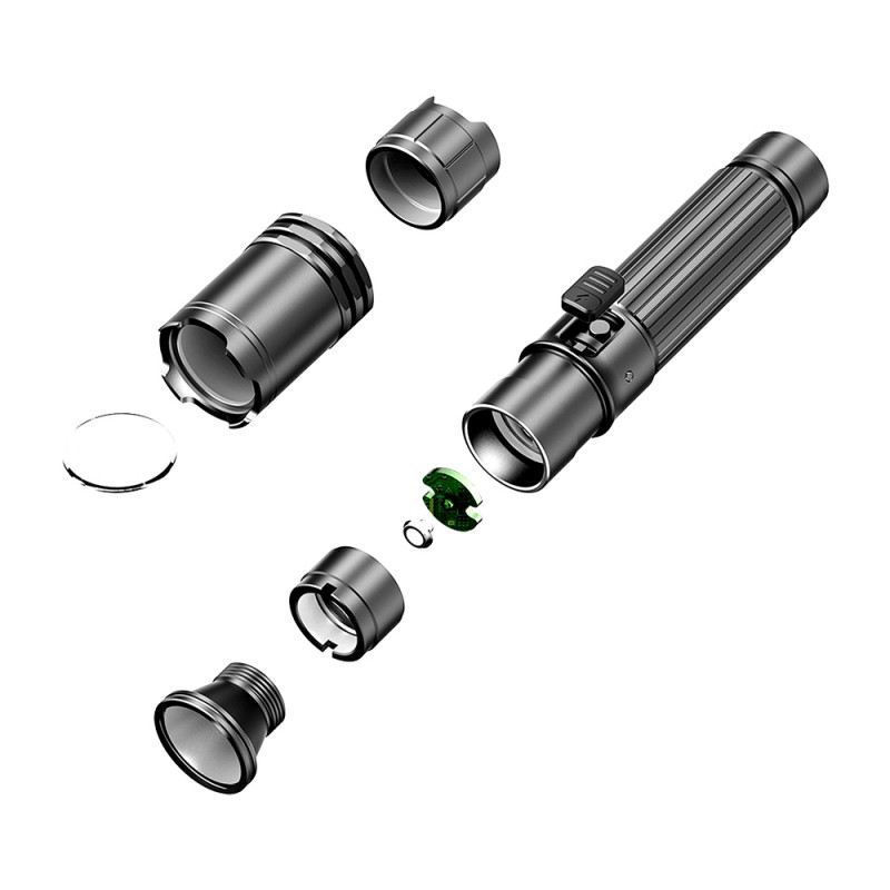 Lampe tactique rechargeable A1 Pro 1300 lumens – USB-C – robuste et compacte