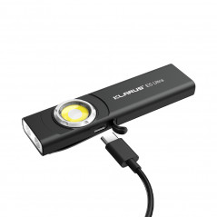 Lampe E5 Ultra 800 lumens noire rechargeable double source tactique compacte