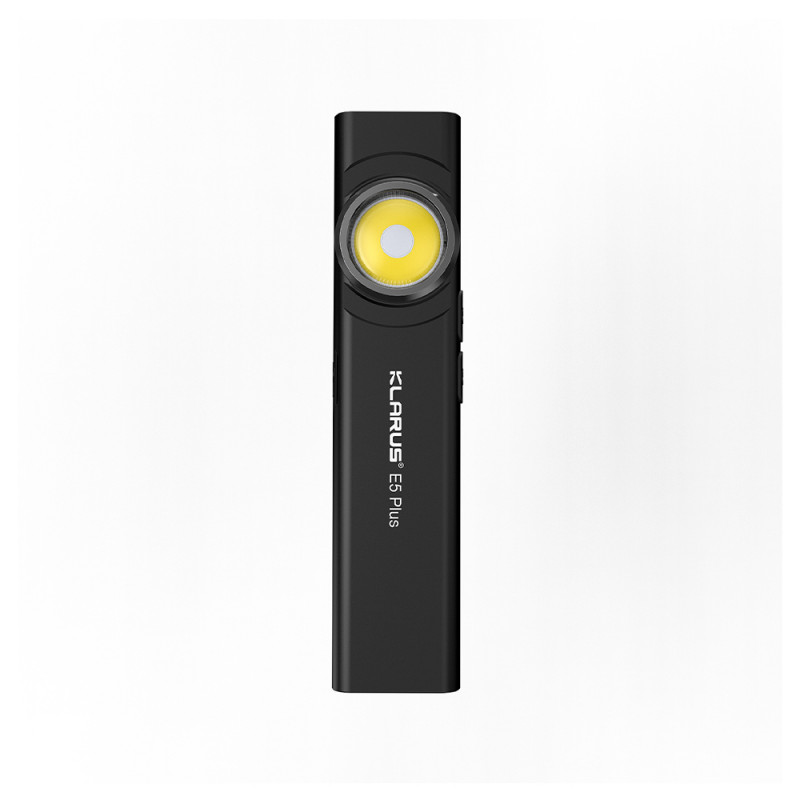Lampe E5 Plus 650 lumens noire rechargeable double source compacte