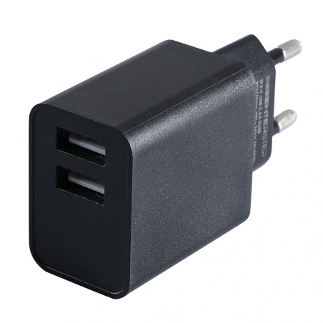 Adaptateur secteur prise double pour cordon de chargement USB
