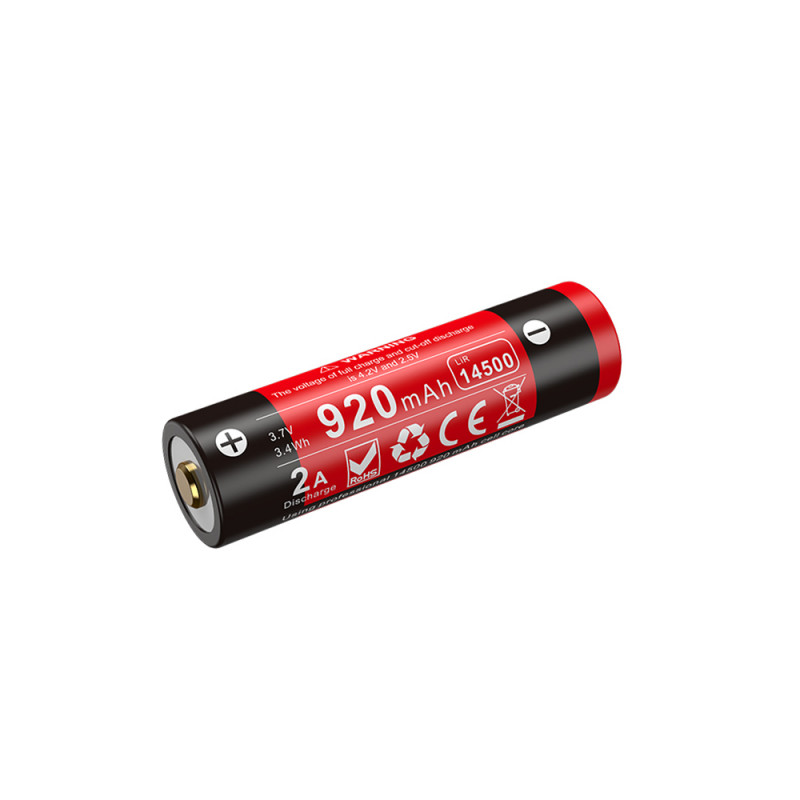 Batterie Rechargeable 14500 3.7V 920mAh USB-C – Batterie Li-Ion Tactique
