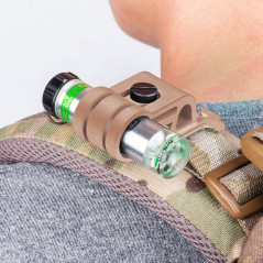 Fixation casque tactique & MOLLE pour lampe Glo-Toob tan – support modulaire