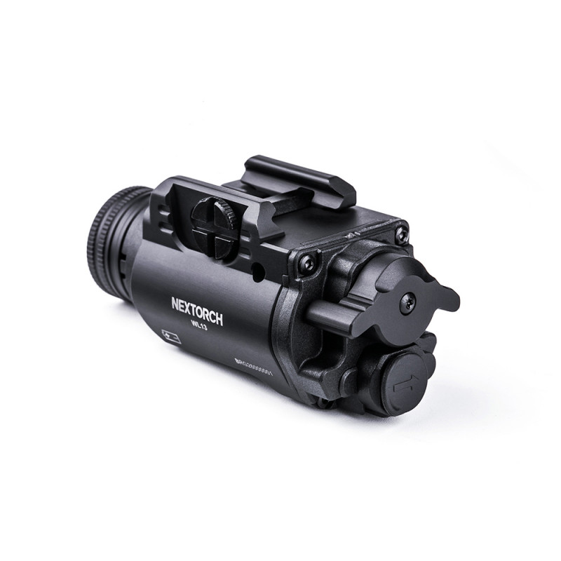 Lampe pour arme de poing WL13 – 1300 lumens – fixation rail Picatinny/Glock – Nextorch Lampe pour arme de poing WL13 – 1300 lumens – fixation rail Picatinny/Glock – Nextorch