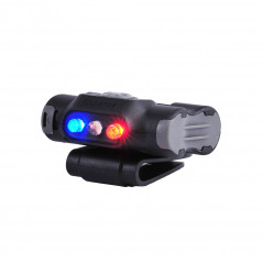 Lampe fixation clip UL12 - éclairage blanc et rouge + strobe rouge/bleu - 17 lumens Lampe fixation clip UL12 - éclairage blanc et rouge + strobe rouge/bleu - 17 lumens