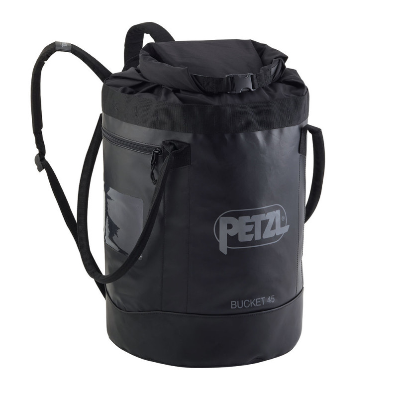 Sac auto-portant Bucket 45 L noir – sac à corde robuste – transport facile