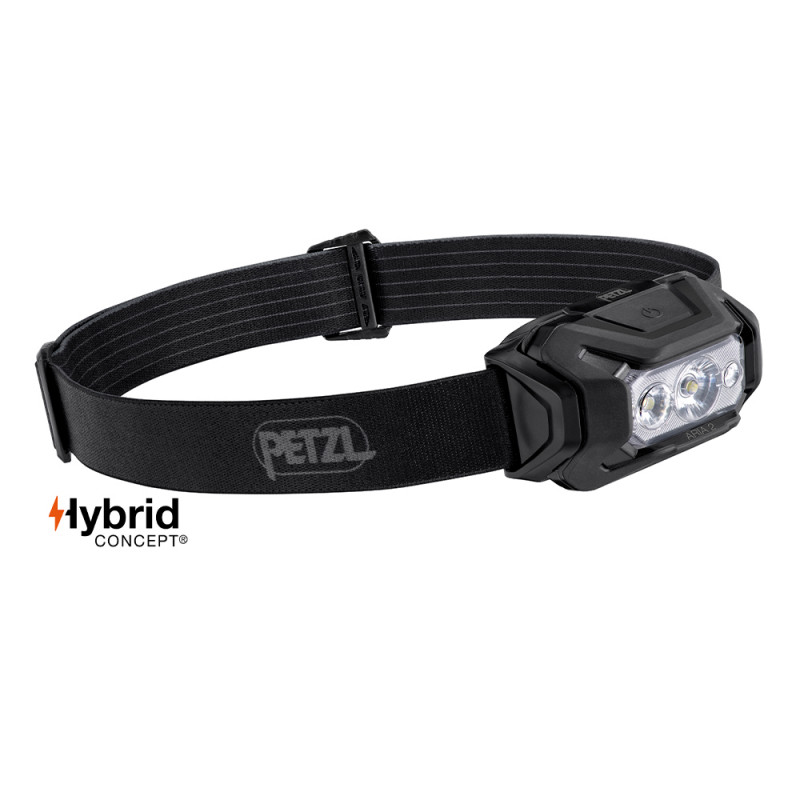 Lampe frontale Hybrid Aria 2 noir – 450 lumens – éclairage blanc, rouge, vert et bleu Lampe frontale Hybrid Aria 2 noir – 450 lumens – éclairage blanc, rouge, vert et bleu