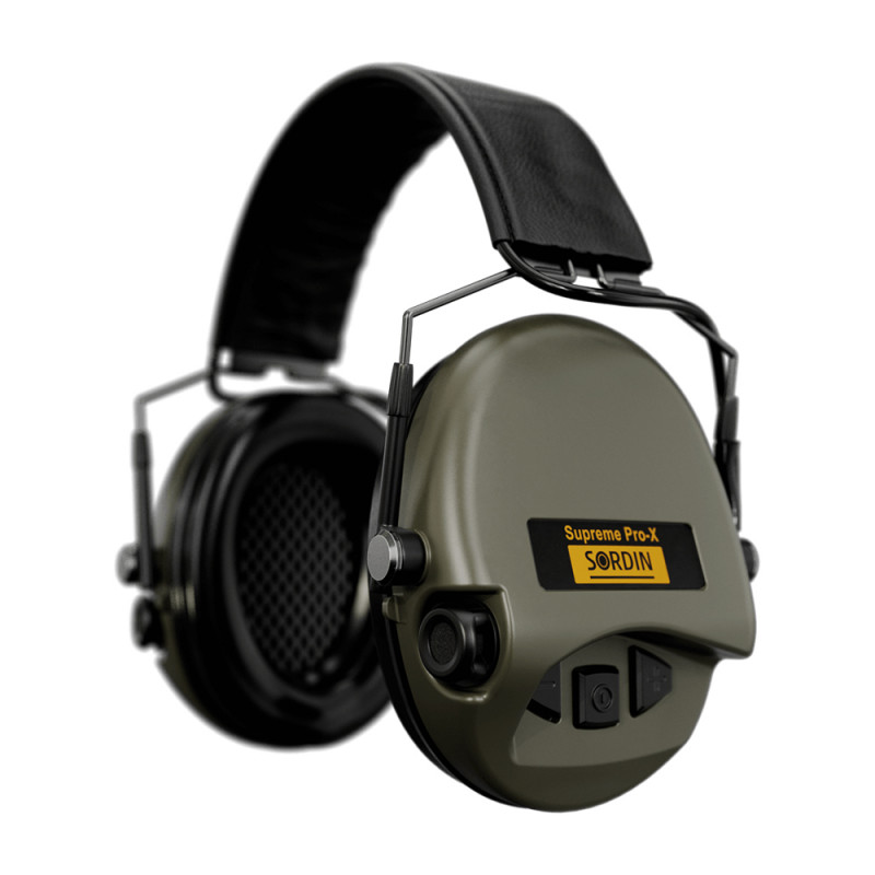 Casque anti-bruit Suprême Pro-X Slim vert olive – protection auditive électronique légère