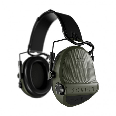 Casque anti-bruit Supreme X2 vert olive serre-tête cuir protection tactique