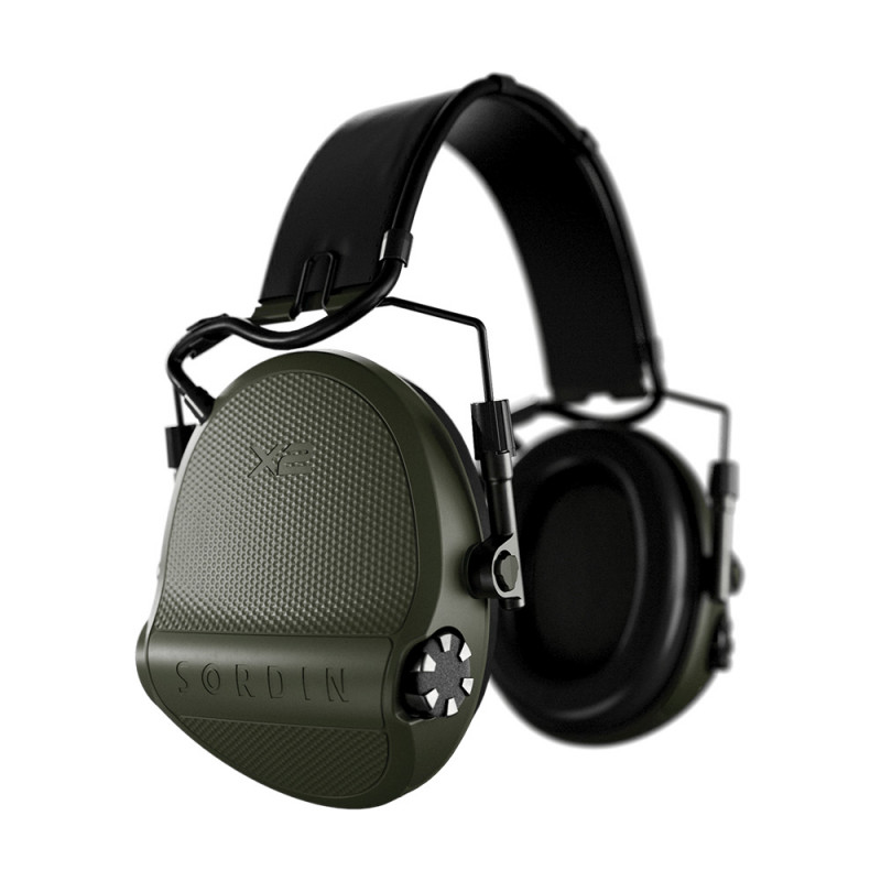Casque anti-bruit Supreme X2 vert olive serre-tête cuir protection tactique Casque anti-bruit Supreme X2 vert olive serre-tête cuir protection tactique