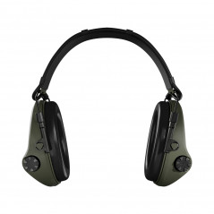 Casque anti-bruit Suprême X2 vert olive avec serre-tête cuir noir et anneaux d'hygiène en mousse Casque anti-bruit Suprême X2 vert olive avec serre-tête cuir noir et anneaux d'hygiène en mousse
