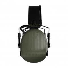 Casque anti-bruit Suprême X2 vert olive avec serre-tête cuir noir et anneaux d'hygiène en mousse Casque anti-bruit Suprême X2 vert olive avec serre-tête cuir noir et anneaux d'hygiène en mousse