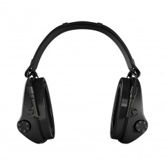 Casque anti-bruit Suprême X2 noir avec serre-tête cuir noir et anneaux d'hygiène en gel Casque anti-bruit Suprême X2 noir avec serre-tête cuir noir et anneaux d'hygiène en gel