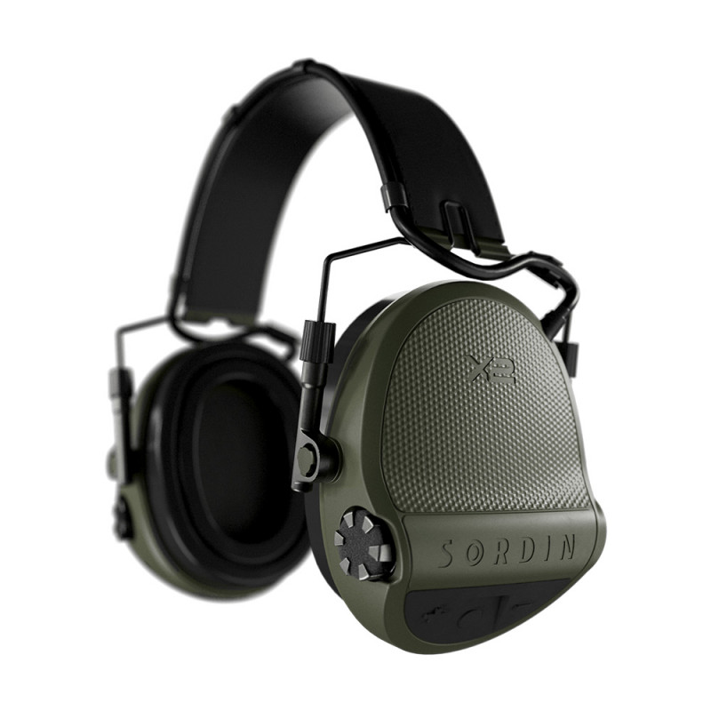Casque anti-bruit Supreme X2 vert olive cuir gel protection auditive tactique