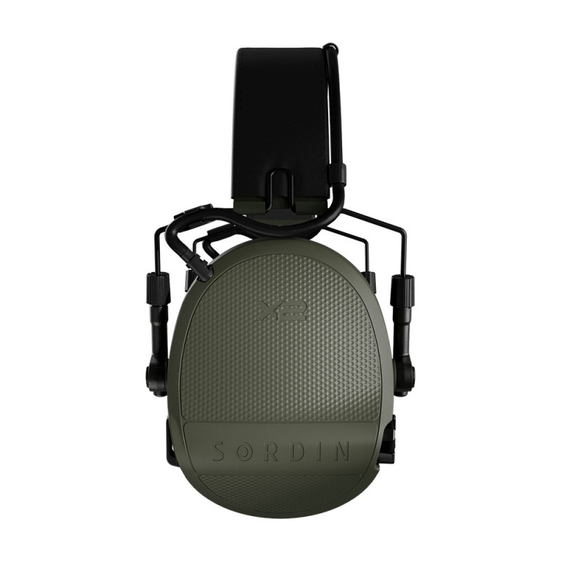 Casque anti-bruit Supreme X2 vert olive cuir gel protection auditive tactique