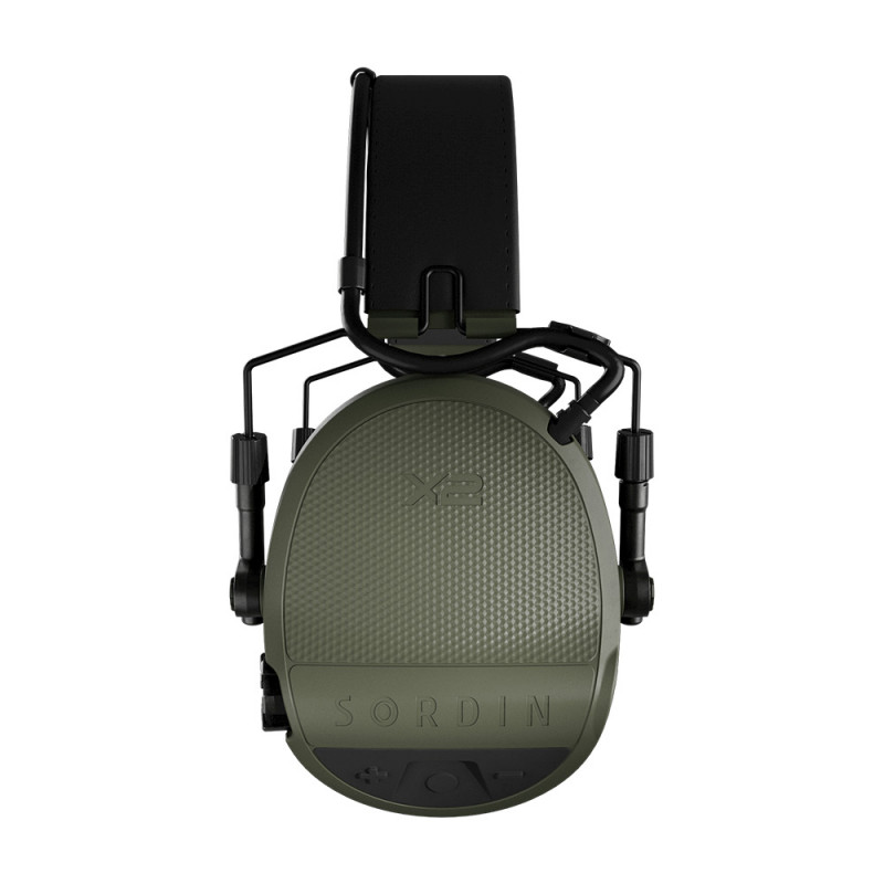 Casque anti-bruit Supreme X2 vert olive cuir gel protection auditive tactique