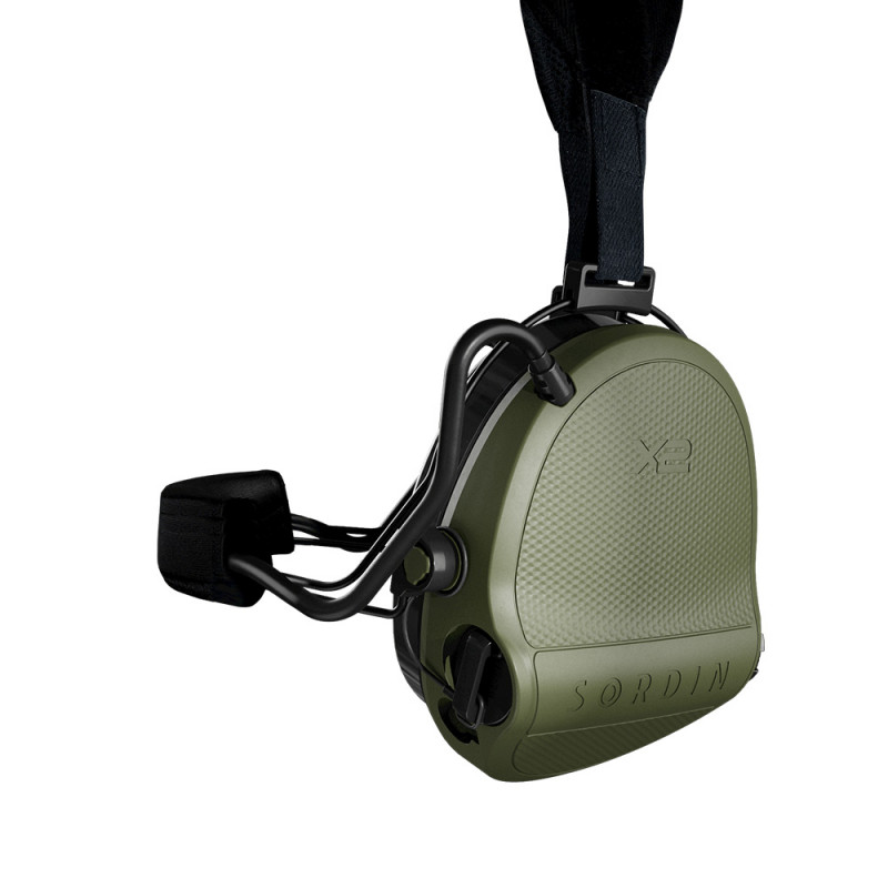Casque anti-bruit Supreme X2 serre-nuque vert olive gel protection tactique Casque anti-bruit Supreme X2 serre-nuque vert olive gel protection tactique