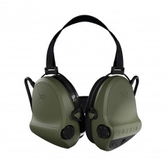 Casque anti-bruit Suprême X2 vert olive avec serre-nuque tissu noir et anneaux d'hygiène en gel Casque anti-bruit Suprême X2 vert olive avec serre-nuque tissu noir et anneaux d'hygiène en gel