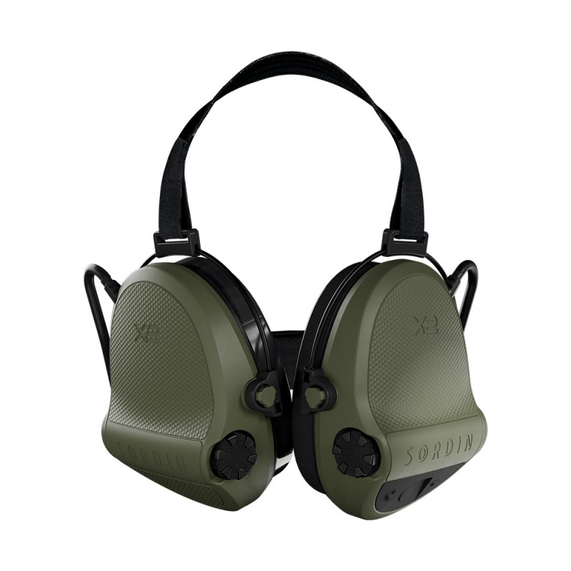 Casque anti-bruit Supreme X2 serre-nuque vert olive gel protection tactique Casque anti-bruit Supreme X2 serre-nuque vert olive gel protection tactique