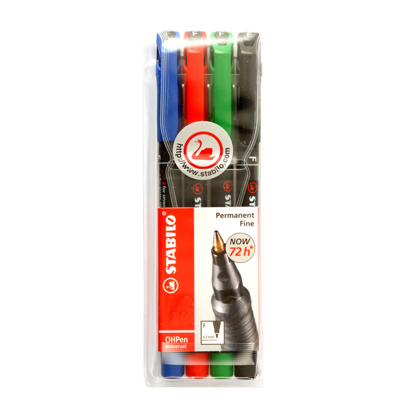 Pochette de quatre feutres à encre permanente – Stabilo Pochette de quatre feutres à encre permanente – Stabilo