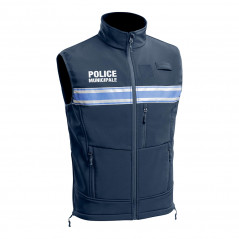 Gilet Softshell sans manches Police Municipale P.M. ONE – Bleu Marine