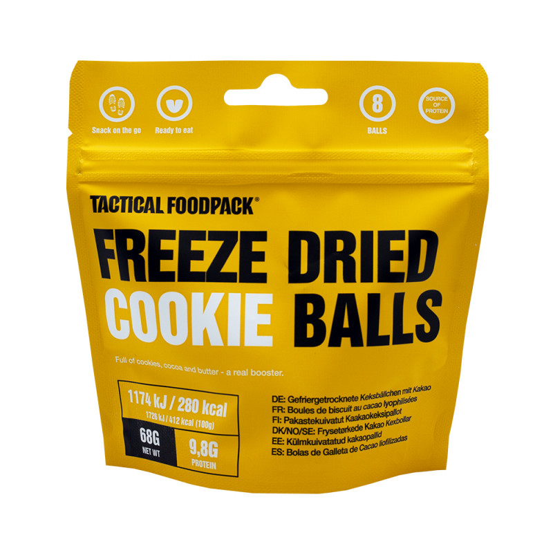 Boules de biscuits au cacao lyophilisées – snack énergétique léger